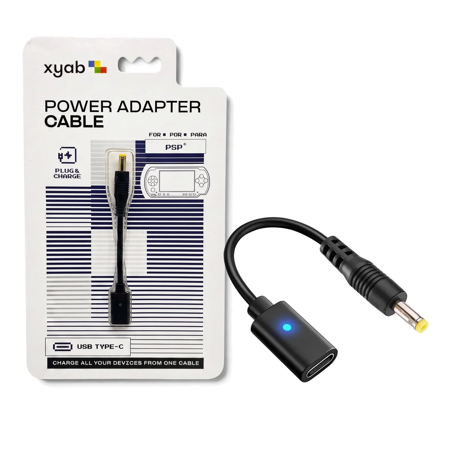 PlayStation Portable PSP 1000 2000 3000 USB-C Power Cable Adapter charging cable accessory featuring USB-C connectivity compatible PSP 1000 PSP 2000 and PSP 3000 models convenient power and charging support replacement cable portable PlayStation Portable PSP gaming setup and classic gaming accessory appeal