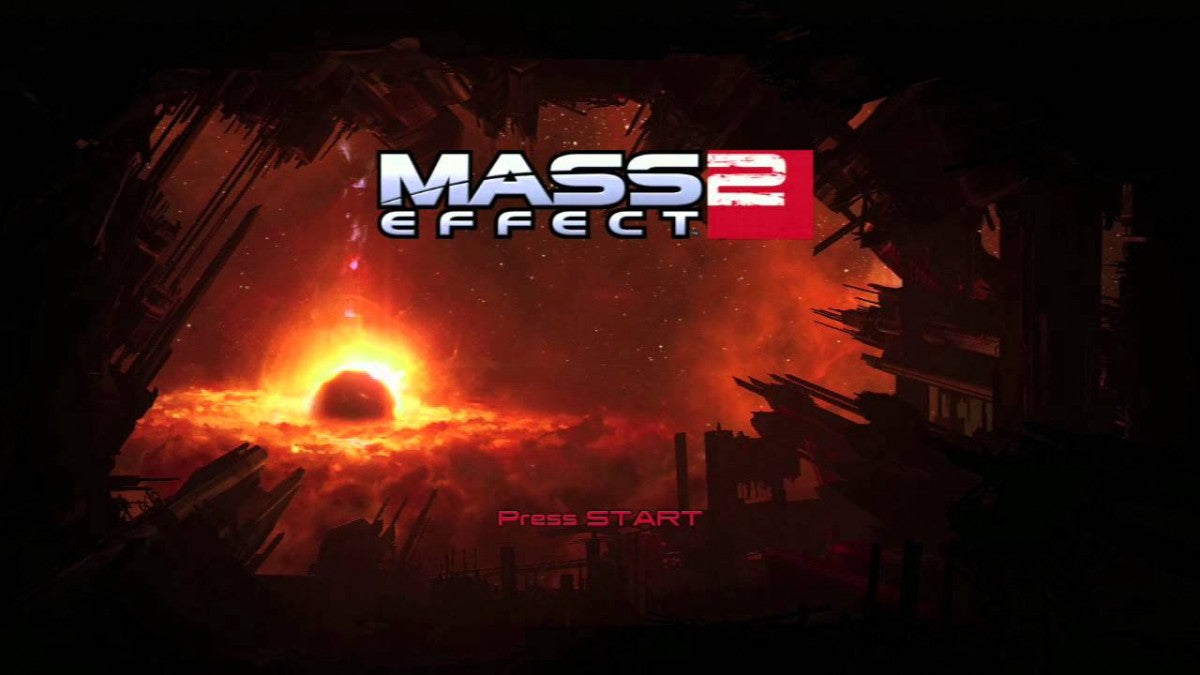 Mass Effect 2 title screen for PlayStation 3 (PS3) video game
