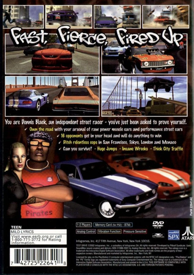 Test Drive [Greatest Hits] – PlayStation 2 (PS2) back of case for video game