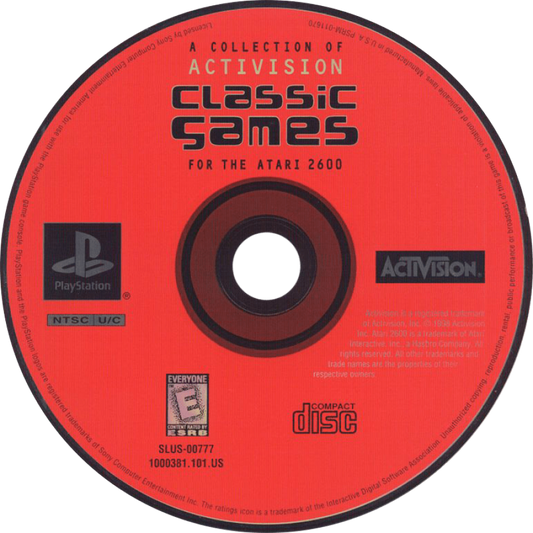 Activision Classics disc art for PlayStation 1 (PS1) video game