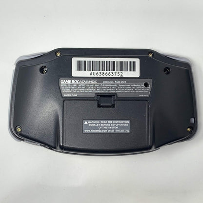 Game Boy Advance Black Console Nintendo Game Boy Advance handheld console in black color portable cartridge based gaming system with directional pad buttons retro gaming device back 