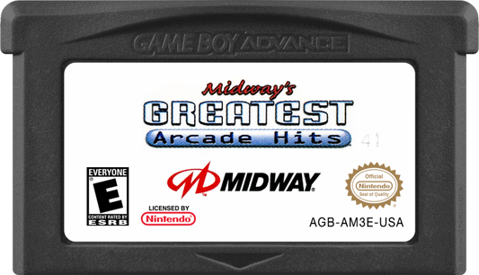 Midway's Greatest Arcade Hits game cartridge for Game Boy Advance (GBA) video game