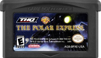 Game Boy Advance game cartridge for 'The Polar Express' with THQ and Warner Bros. branding.