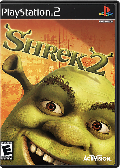 Shrek 2 – PlayStation 2 (PS2) video game cover image, action-adventure platformer game.