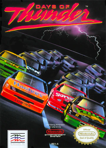 Days of Thunder cover art for Nintendo Entertainment System (NES) video game