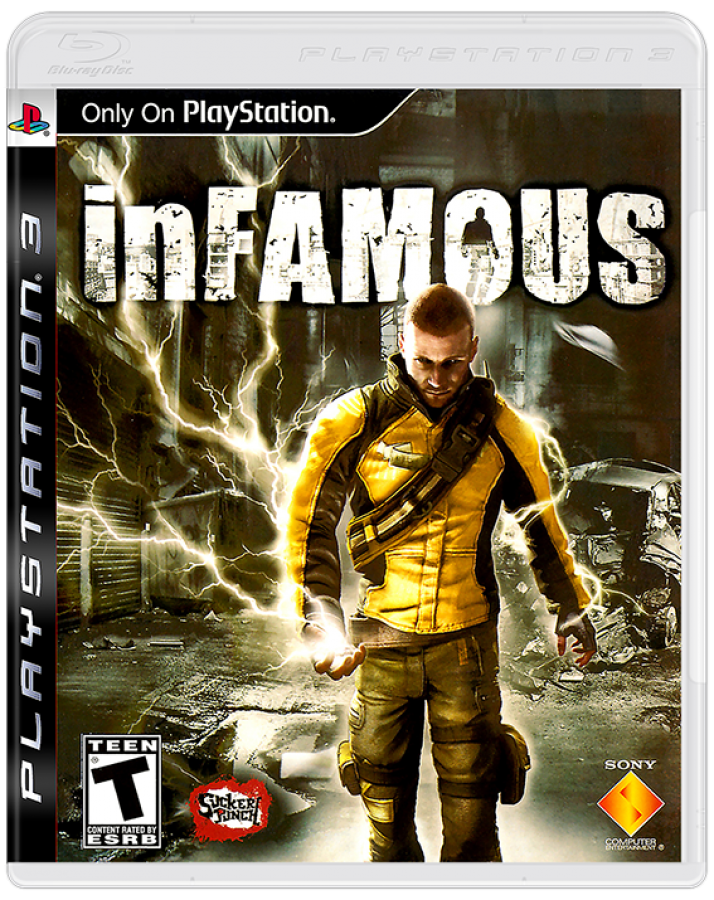 Infamous cover art for PlayStation 3 (PS3) video game
