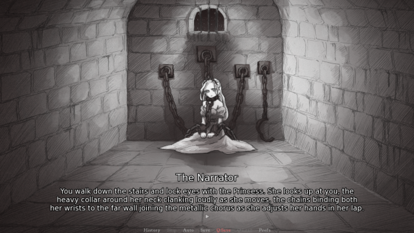 Slay the Princess Nintendo Switch inspired design featuring psychological narrative horror adventure aesthetic branching dialogue choices eerie hand drawn visuals suspenseful storytelling moral dilemma exploration immersive voice driven gameplay and dark fairytale atmosphere presentation gameplay