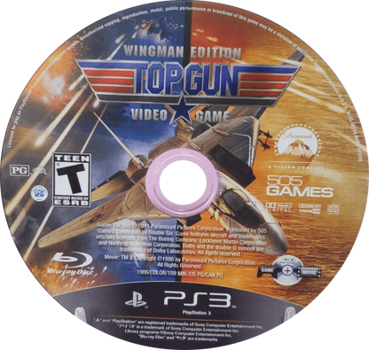 retro Top Gun Wingman Edition PlayStation 3 PS3 cover art collectible flight combat action game authentic classic gaming disc