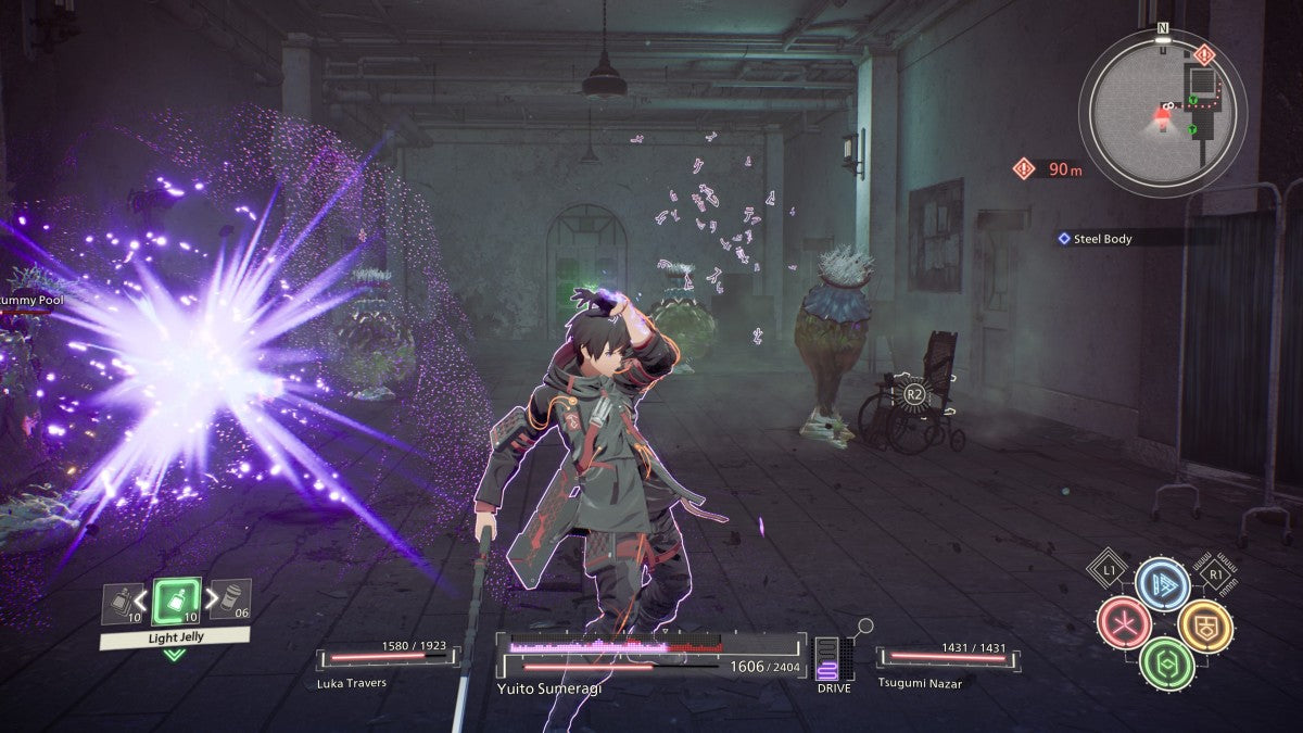 Scarlet Nexus for PlayStation 4 (PS4) at Gamers INC, featuring a futuristic action RPG with fast-paced psychokinetic combat, stylish anime-inspired visuals, and a dual-protagonist story where you unravel the mystery of the Other threat in the world of New Himuka gameplay screenshot