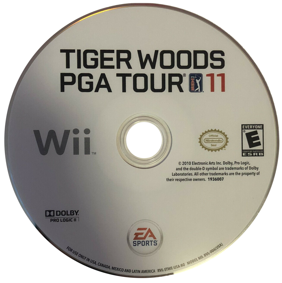 Tiger Woods PGA Tour 11 disc art for Nintendo Wii (Wii) featuring motion‑controlled golf, Ryder Cup team play, and authentic championship courses.