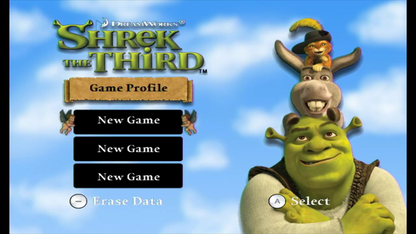 Shrek the Third – Nintendo Wii (Wii) action-adventure platformer family video game title screen
