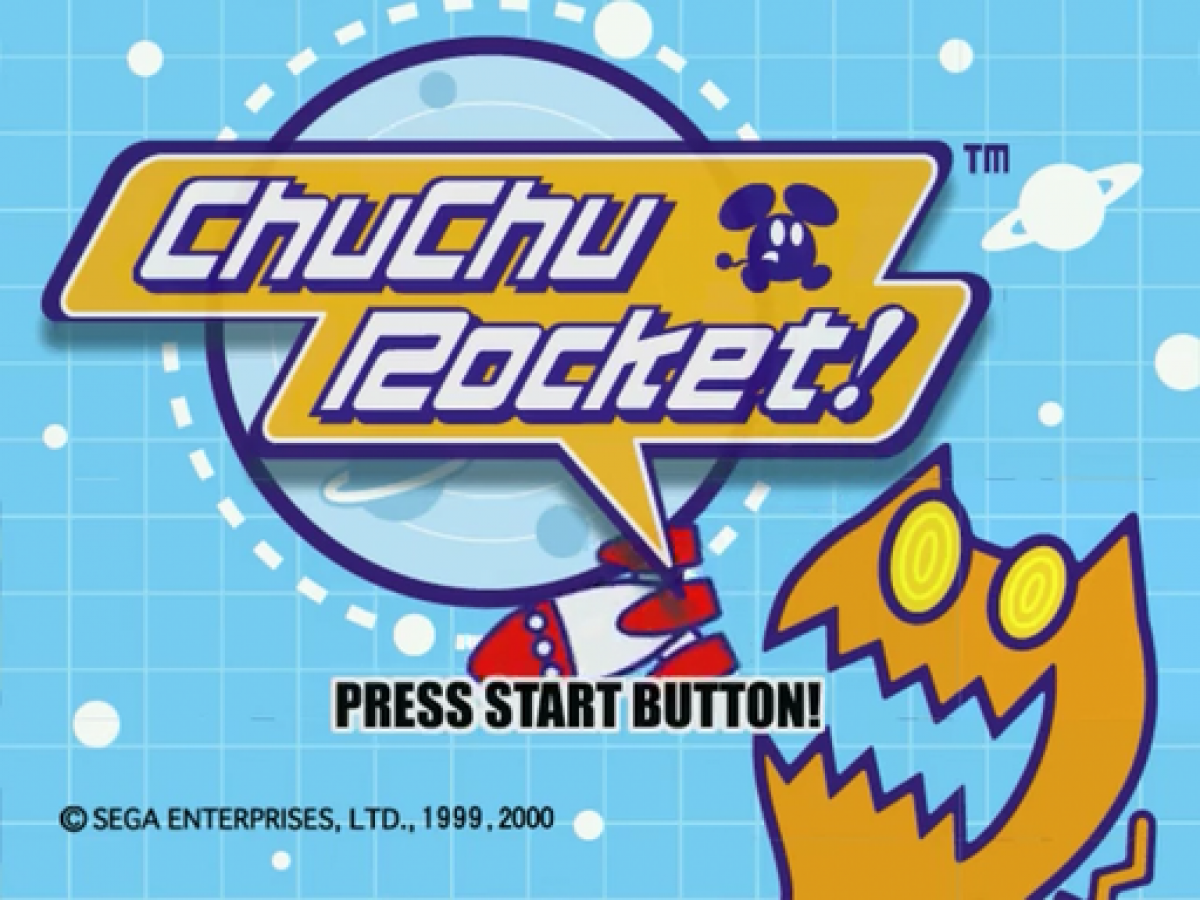 ChuChu Rocket Sega Dreamcast retro video game puzzle game start screen