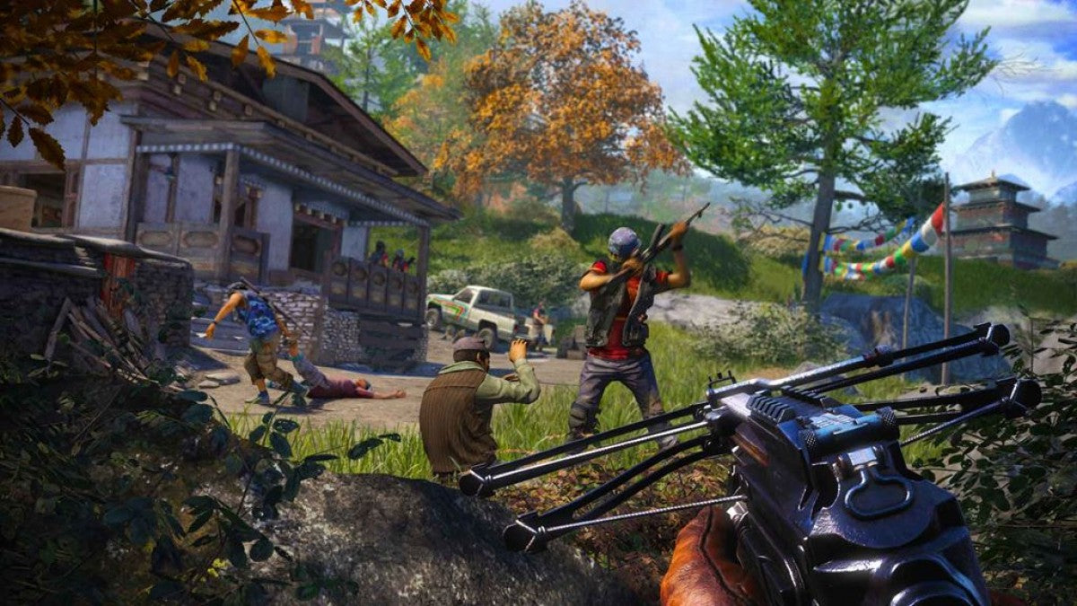 Far Cry 4 Complete Edition PlayStation 4 PS4 for action adventure video game fans featuring open world exploration first person shooter gameplay intense combat missions weapon customization wildlife encounters tactical stealth gameplay Himalayan mountain setting expanded edition content and immersive storytelling collectible gaming appeal gameplay