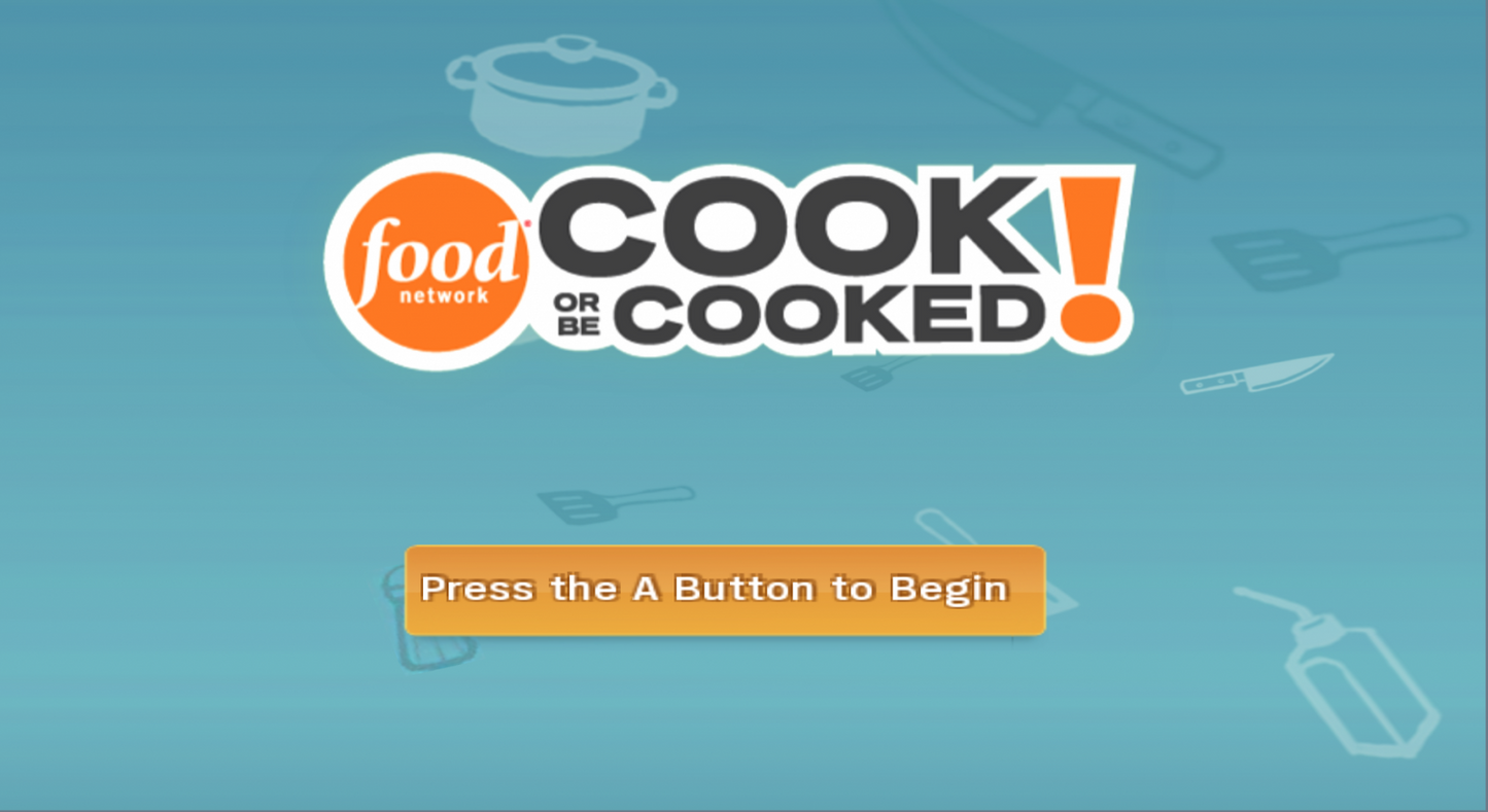Food Network: Cook or Be Cooked – Nintendo Wii (Wii) cooking simulation title screen for video game