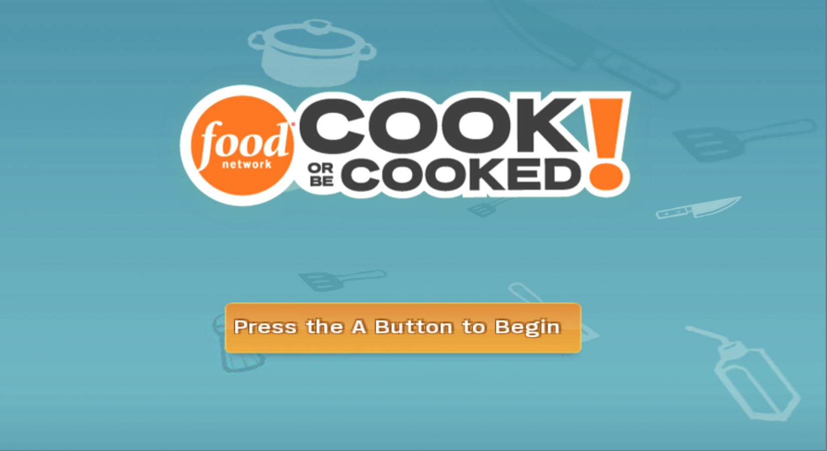 Food Network: Cook or Be Cooked – Nintendo Wii (Wii) cooking simulation title screen for video game
