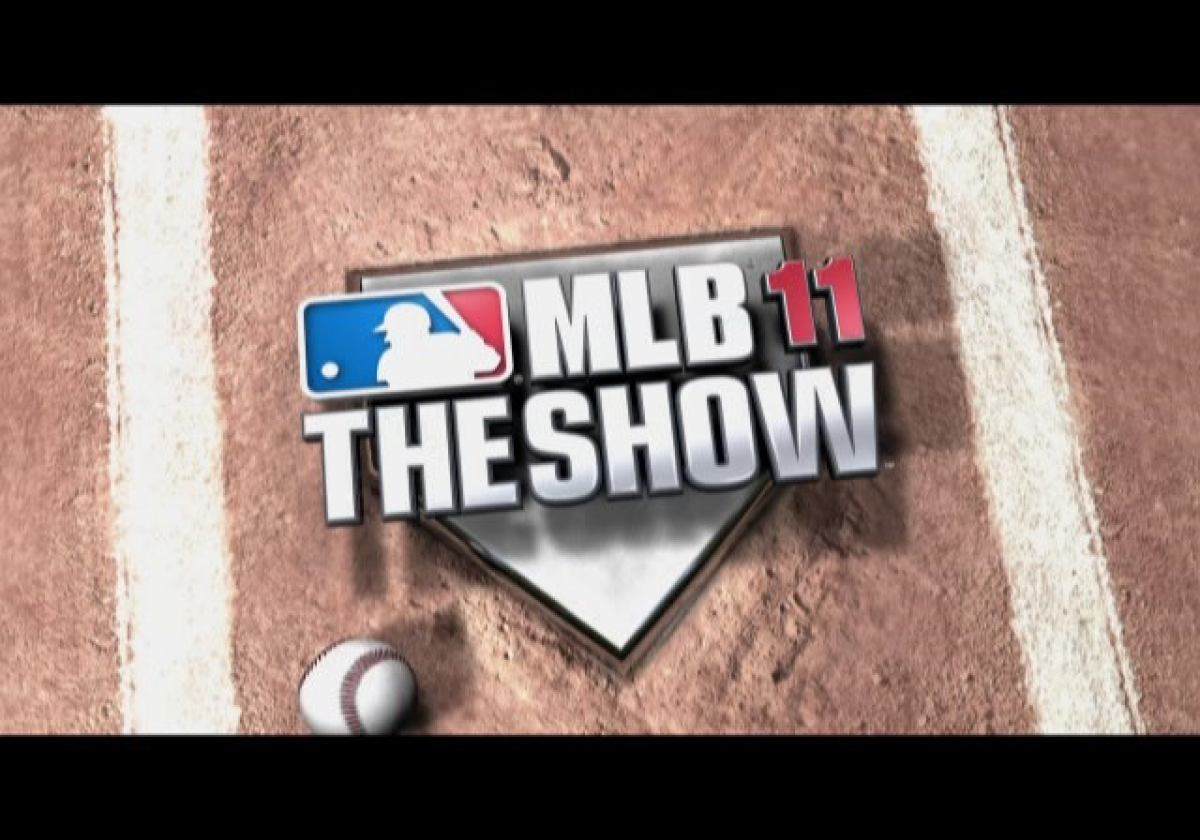 MLB 11: The Show title screen for PlayStation 2 (PS2) featuring authentic baseball simulation with real teams, players, and immersive stadium gameplay.