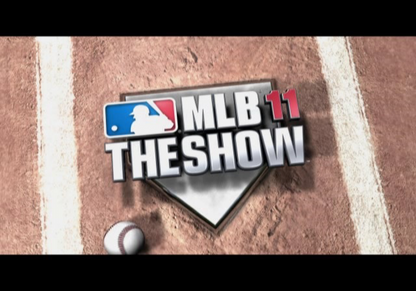 MLB 11: The Show title screen for PlayStation 2 (PS2) featuring authentic baseball simulation with real teams, players, and immersive stadium gameplay.