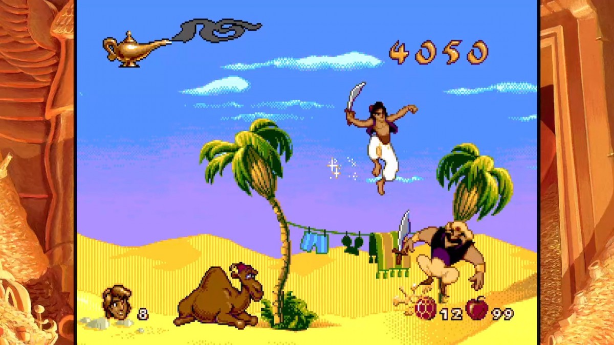 Disney Classic Games Aladdin and The Lion King PlayStation 4 PS4 retro game compilation bundle featuring 16-bit platformers definitive editions and bonus content gameplay screenshot