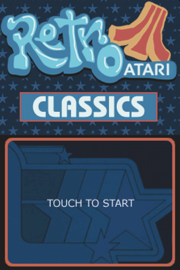 Retro Atari Classics start screen for Nintendo DS (DS) classic arcade game compilation video game