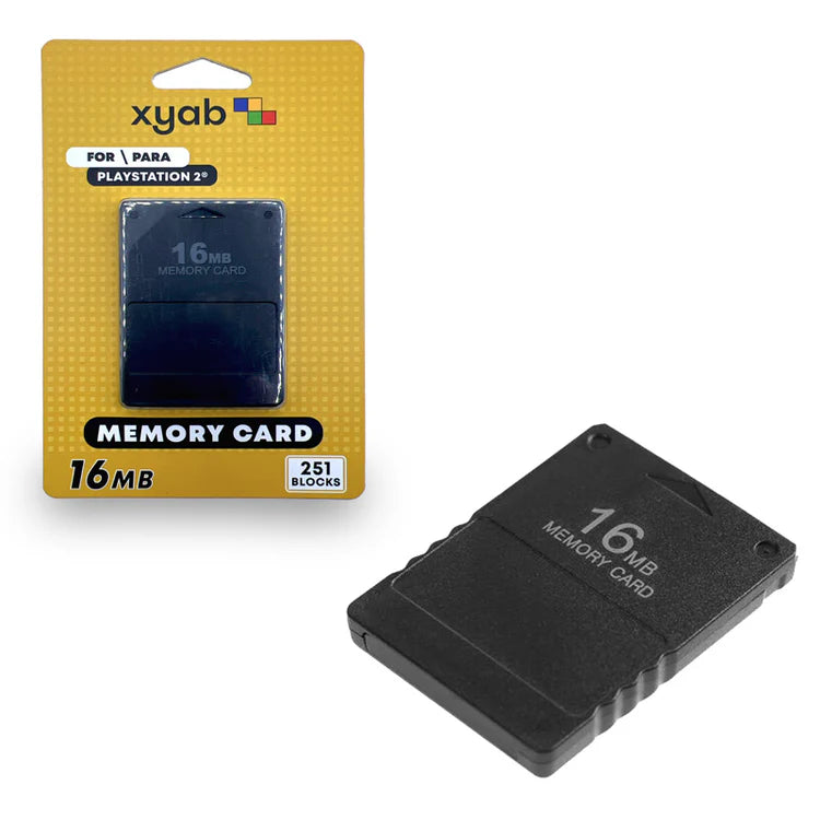 16MB PS2 memory card Sony PlayStation 2 storage card save data accessory compatible with PS2 console game saves high capacity third party memory card retro gaming accessory PlayStation 2 storage device