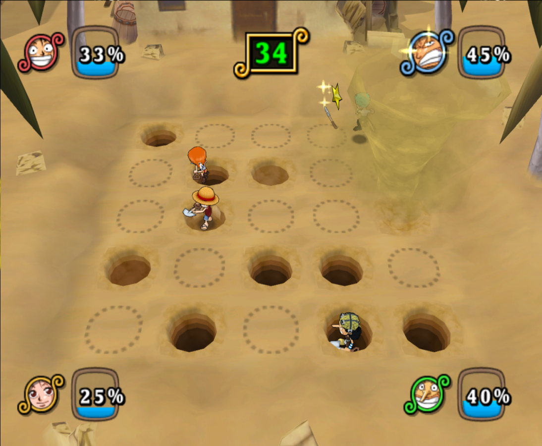 One Piece Pirates Carnival for GameCube featuring party style mini games and characters from the One Piece universe gameplay