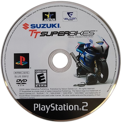 Suzuki TT Superbikes – PlayStation 2 (PS2) video game disc, motorcycle racing simulation.