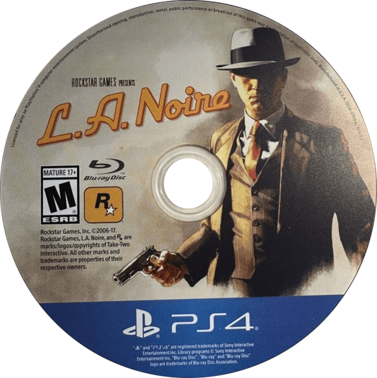 L.A. Noire PlayStation 4 PS4 for action adventure detective video game fans featuring crime investigation interrogation gameplay police cases open world Los Angeles exploration evidence gathering realistic facial animation cinematic storytelling vehicle driving and immersive noir atmosphere collectible gaming appeal game disc