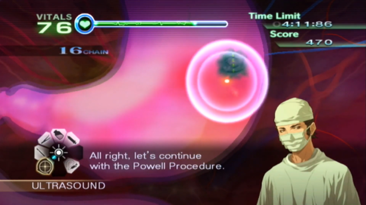 Trauma Center: New Blood gameplay art for Nintendo Wii (Wii) featuring motion‑controlled surgical gameplay, cooperative operations, and a dramatic story of medical challenges.