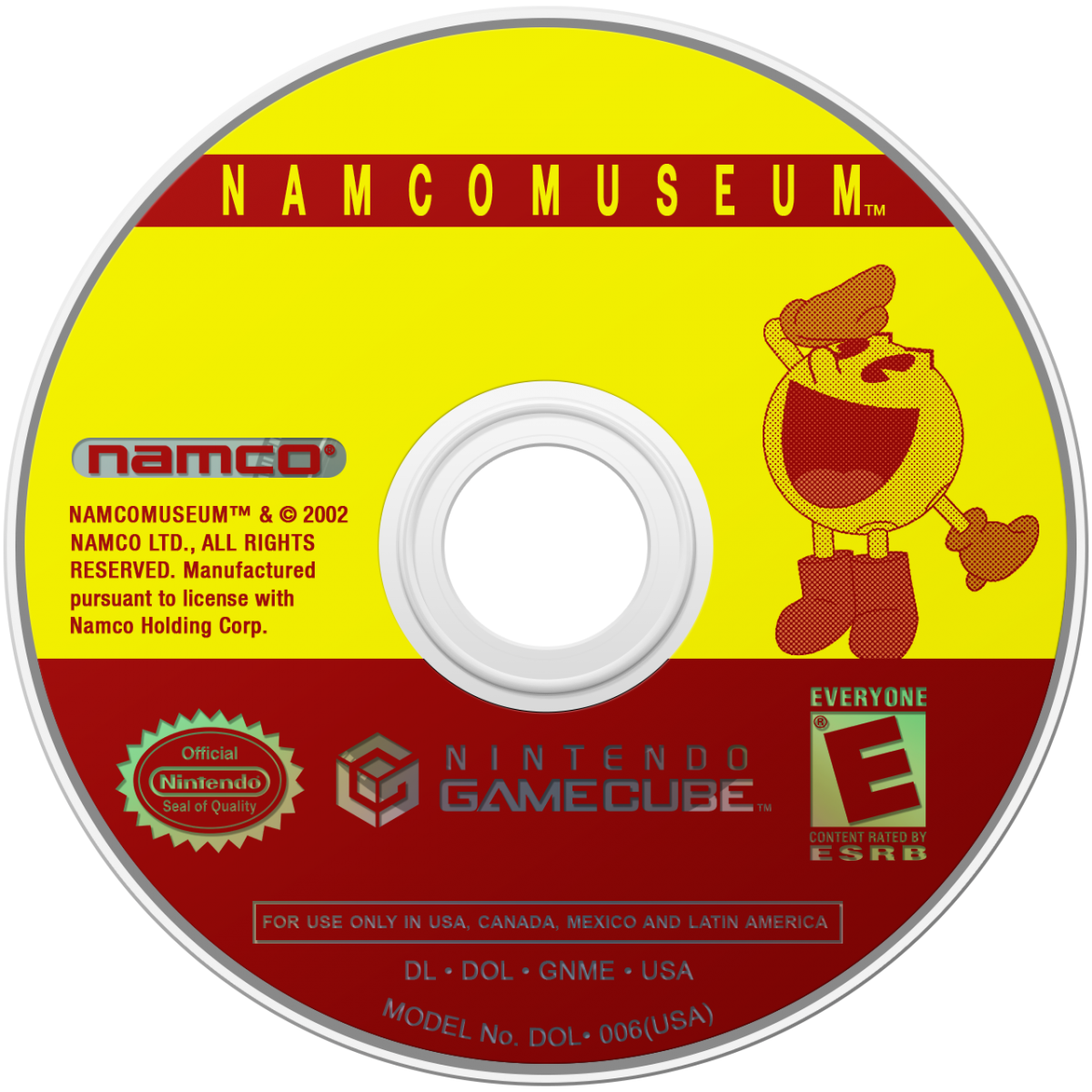 Namco Museum Nintendo GameCube GC video game, classic arcade game compilation, retro Namco titles, console collection game disc