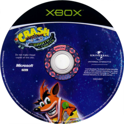 Crash Bandicoot: The Wrath of Cortex disc art for Xbox (XBOX) video game