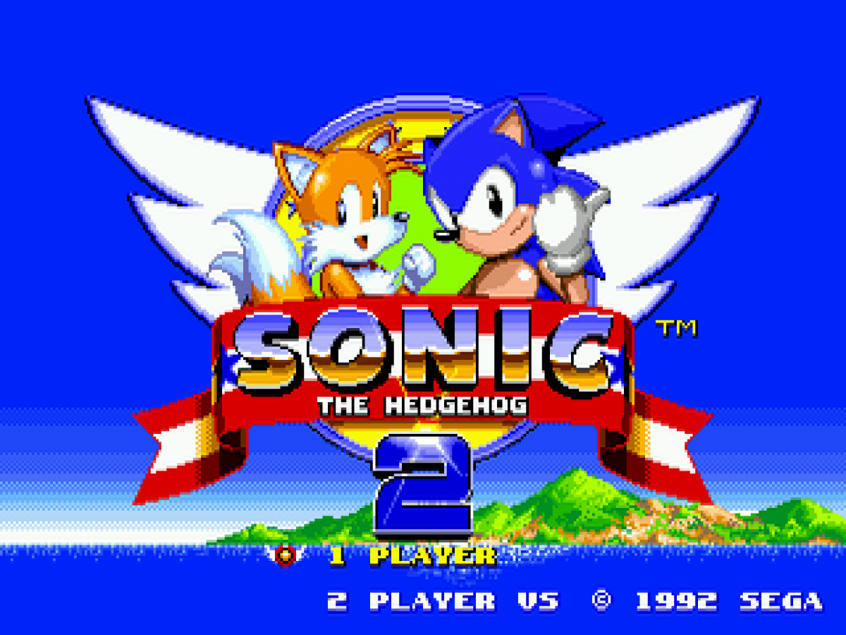 Sonic the Hedgehog 2 title screen for Sega Genesis (GEN) video game