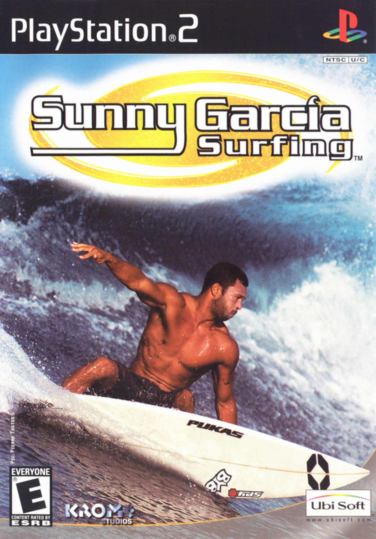 Sunny Garcia Surfing for PlayStation 2 surfing sports game featuring real world beaches pro surfer Sunny Garcia trick system competition modes arcade style gameplay front cover 