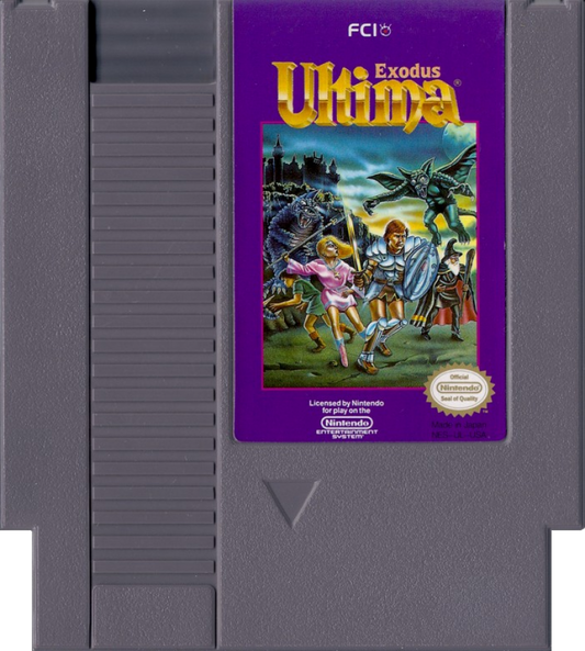 Ultima Exodus Complete in Box CIB Nintendo Entertainment System NES for retro video game enthusiasts featuring classic role playing gameplay turn based battles fantasy world exploration character progression epic quests complete in box collectible gaming appeal cartridge