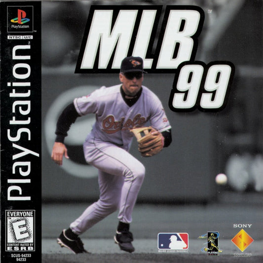 MLB 99 cover art for PlayStation 1 (PS1) retro baseball video game 
