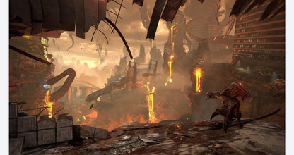 Doom Eternal for Xbox One, gameplay for a first-person shooter action horror video game
