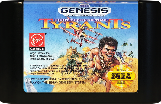 Tyrants Fight Through Time cartridge for Sega Genesis GEN video game