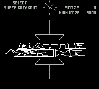 Arcade Classic Super Breakout and Battlezone Nintendo Game Boy GB video game collection featuring two classic Atari arcade games paddle and ball action Breakout brick breaking gameplay Battlezone vector graphics tank combat first person arcade shooting obstacle avoidance high score challenges and retro handheld arcade gaming retro video game collection collectible gaming appeal gameplay