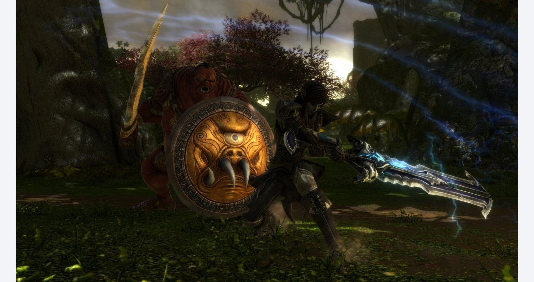 Kingdoms of Amalur Re-Reckoning for PlayStation 4, gameplay for an action role-playing video game with fantasy combat, open-world exploration, character customization, and epic adventure gameplay