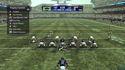 Madden NFL 2009 Xbox 360 video game, American football sports simulation, realistic gameplay, franchise and multiplayer modes, console title gameplay screenshot