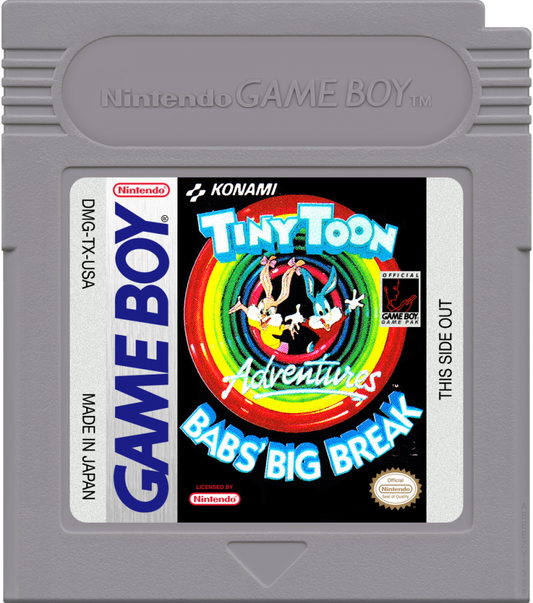 Tiny Toon Adventures Babs Big Break cartirrdge art for Game Boy (GB) video game 