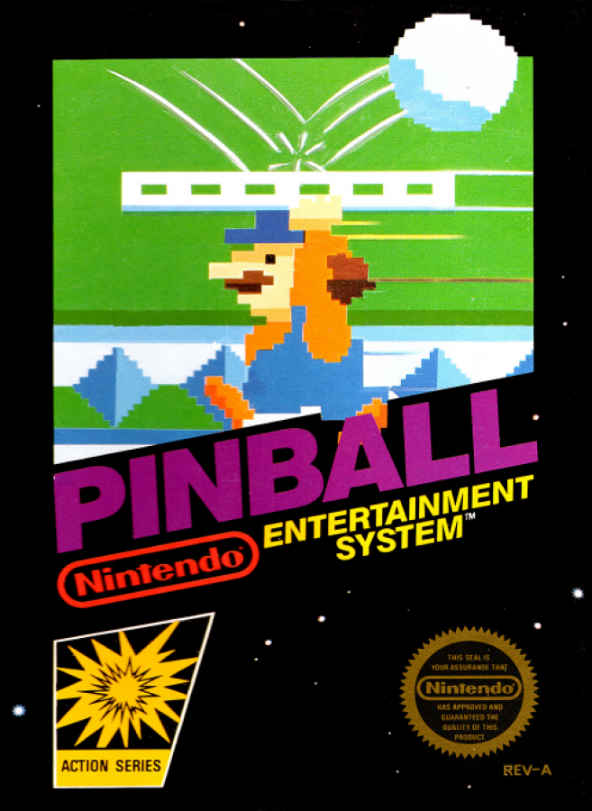 Pinball cover art for Nintendo Entertainment System (NES) retro video game