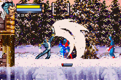 X2 Wolverine's Revenge Game Boy Advance GBA action adventure video game featuring Wolverine mutant abilities claw combat stealth missions powerful enemies boss battles comic book inspired story challenging levels and classic Game Boy Advance GBA gameplay collectible retro gaming appeal gameplay