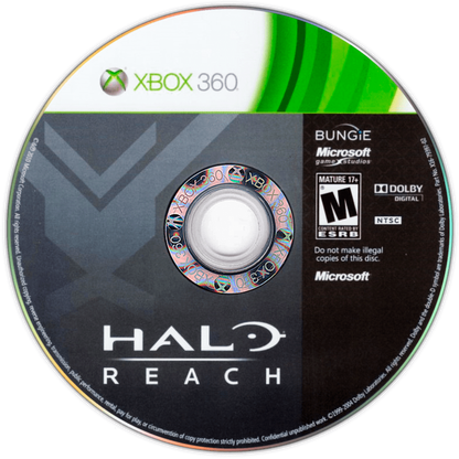 Halo: Reach disc for Xbox 360 (X360) sci-fi first-person shooter video game