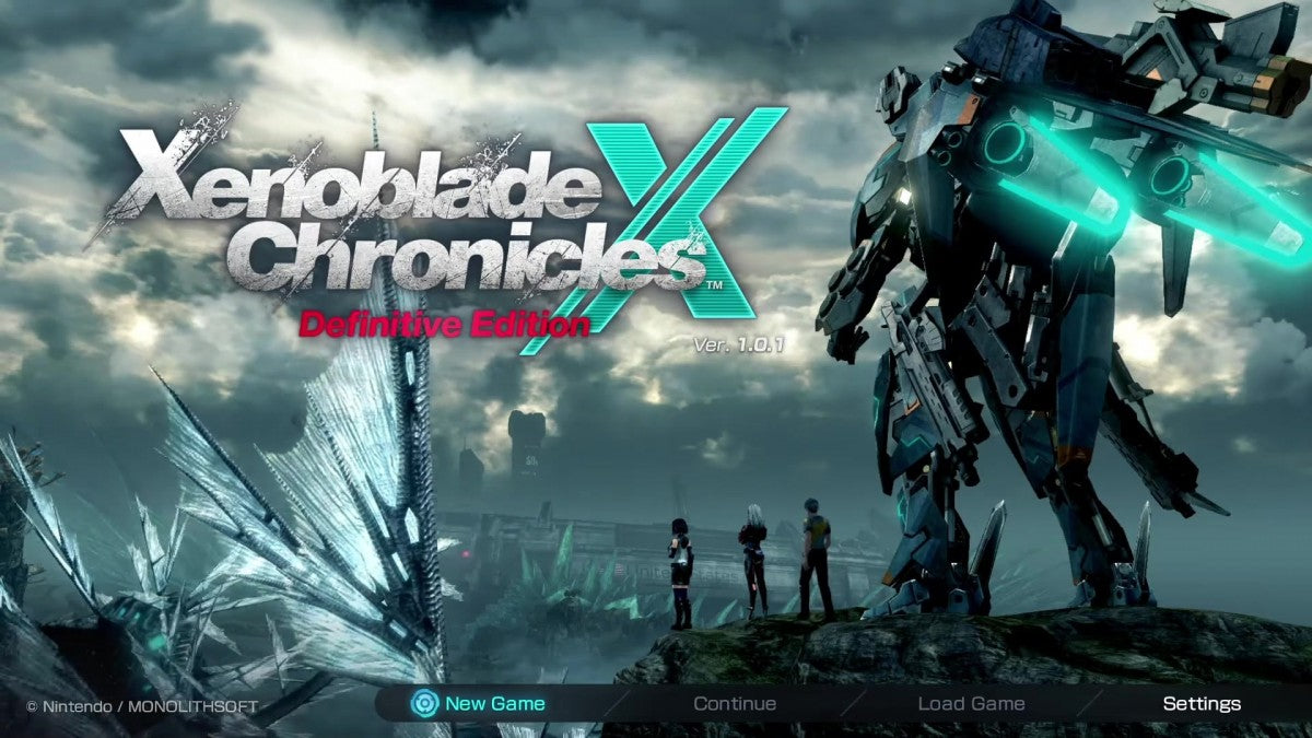 Xenoblade Chronicles X Definitive Edition home screen for Nintendo Switch RPG game