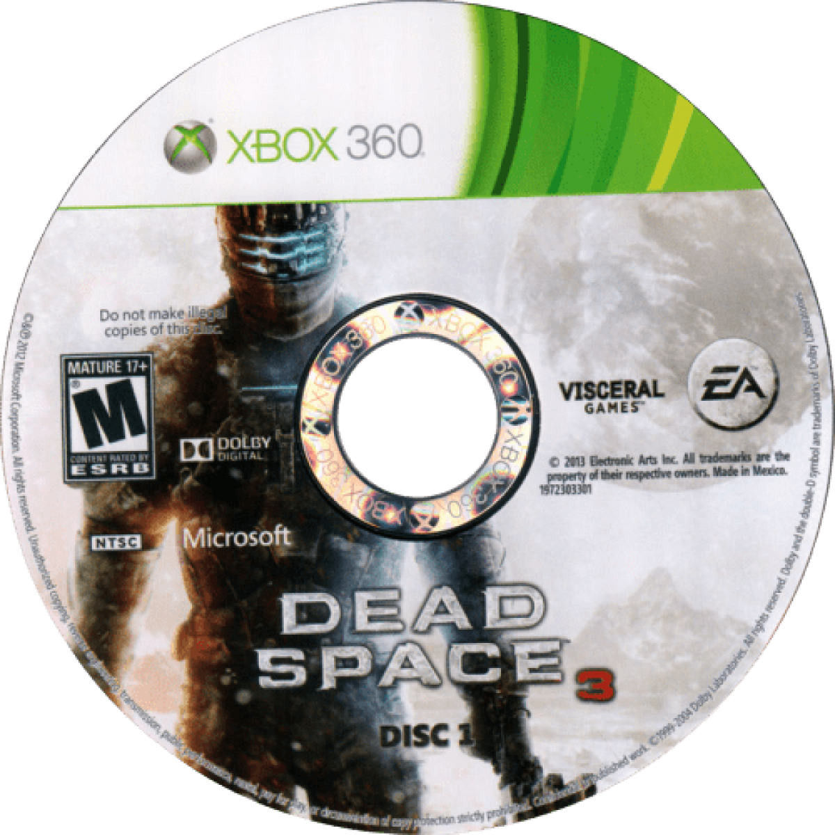 Dead Space 3 [Limited Edition] disc 1 for Xbox 360 (X360) survival horror video game