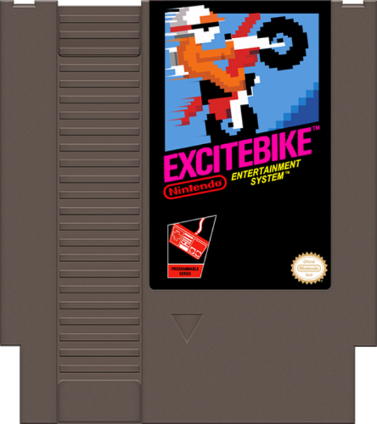 Excitebike cover art for Nintendo Entertainment System (NES) retro racing video game
