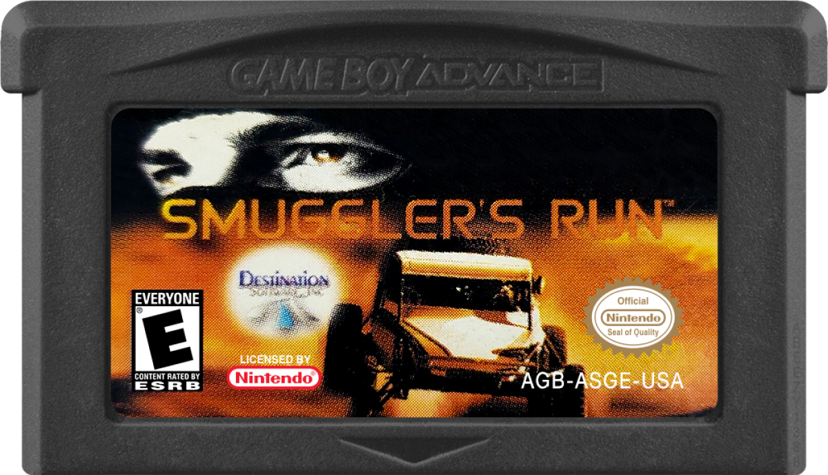 Smuggler's Run Nintendo Game Boy Advance GBA for racing action retro video game fans featuring off road driving vehicle missions high speed chases rugged environments challenging objectives classic handheld gaming collectible gaming appeal cartridge