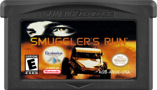 Smuggler's Run Nintendo Game Boy Advance GBA for racing action retro video game fans featuring off road driving vehicle missions high speed chases rugged environments challenging objectives classic handheld gaming collectible gaming appeal cartridge