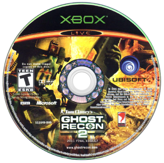 Tom Clancy's Ghost Recon 2 - 2011: Final Assault disc for Xbox (XBOX) video game