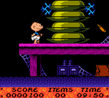The Rugrats Movie Game Boy Color GBC handheld platformer action video game based on the animated film starring Tommy Pickles Chuckie Phil Lil Dil Reptar levels THQ gameplay screenshot